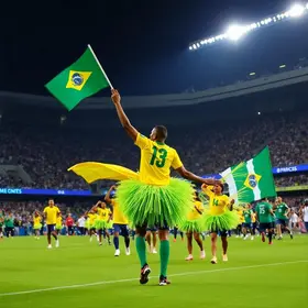 Brasil x Haiti e show do Exaltasamba