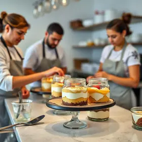 fabricação de sobremesas e bolos no pote